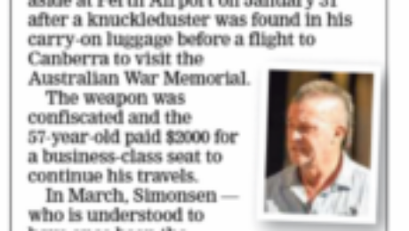 News article - Bikie find for knuckleduster