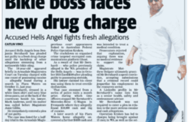 bikie-boss-faces-drug-charges The West Australian 14 January 2026 - Bikie boss faces new drug charges